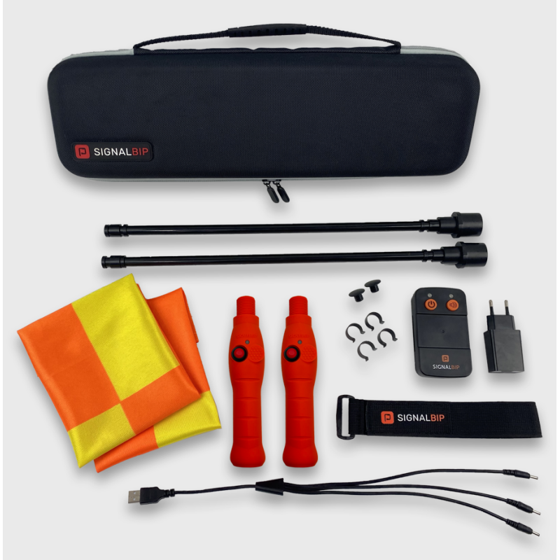 Contenu du Kit de drapeaux électroniques pour 3 Arbitres