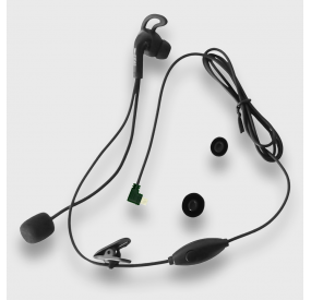 Casque micro oreillette avec bouton push to talk cravate