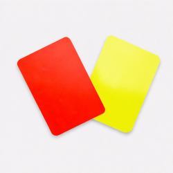 Set of one yellow and one red referee cards