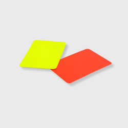 Set of one yellow and one red referee cards