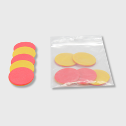 Two-color yellow-red referee tokens